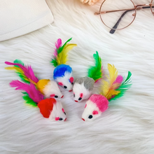 Juguete Ratón con Plumas Set x5