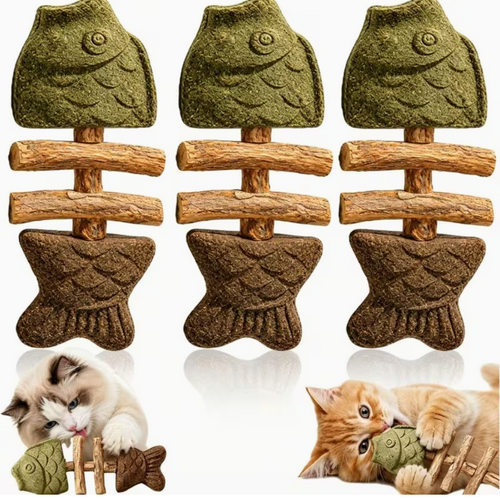 Pescadito Masticable De Catnip y Matatabi Para Gato